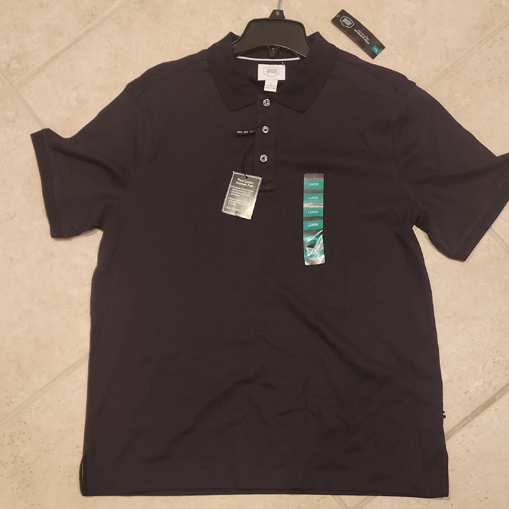 Berkley Jensen  Men's Black Polo Shirt Size Adult Large